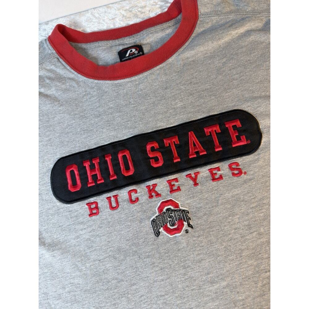 Vintage Ohio State Buckeyes Pro Player Tee Shirt Mens L Y2K Embroidered NCAA